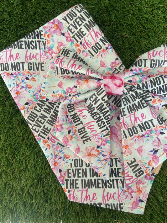 Breast Cancer Awareness- Zero F@#ks Bandanna